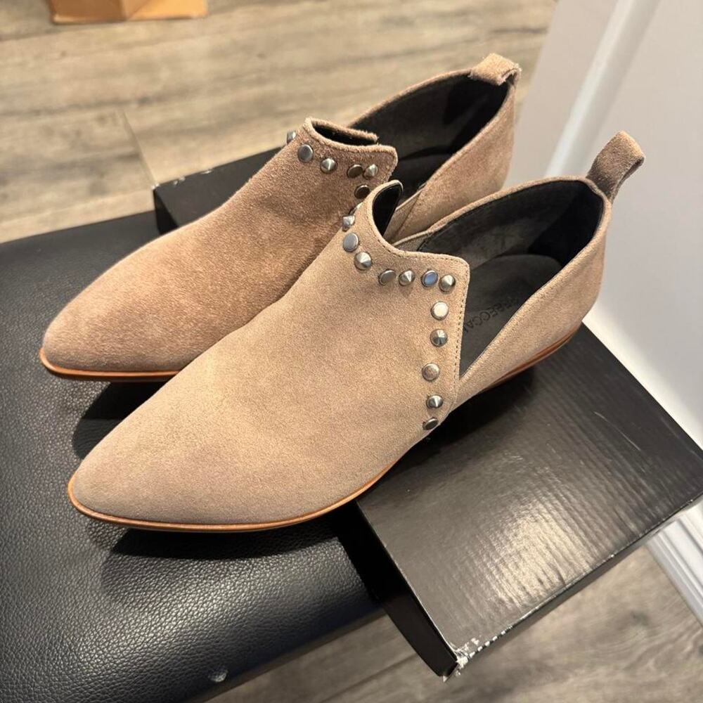 Tan rebecca minkoff suede ankle booties 6.5